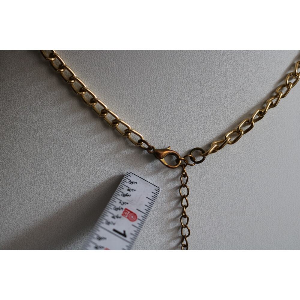 Faux PEARL Necklace Multi Strand 2010s Waterfall Pink Clear 16in - Picture 4 of 11
